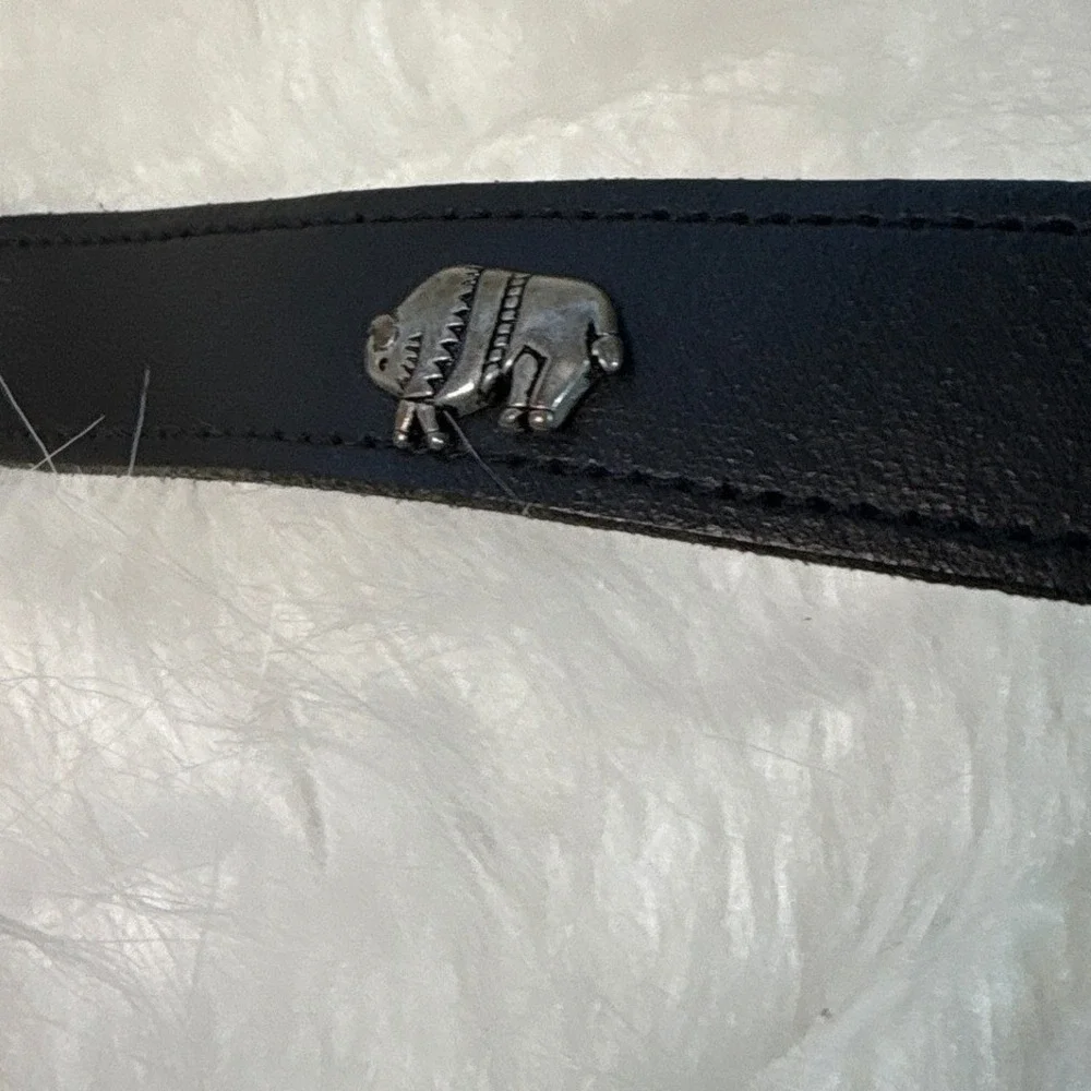 Leather  Vintage Belt Southwestern Style Conchos Bison Bear‎ Thunderbird